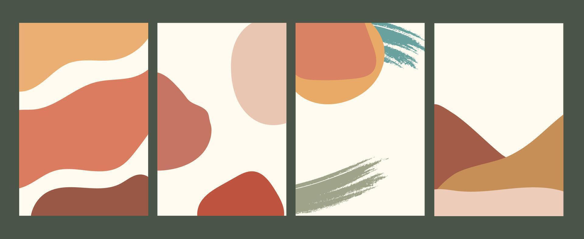 Set of beautiful earth tone pastel color background in Boho theme . Can use this picture in widely of work such as website, background, wallpaper, caft work ect. vector