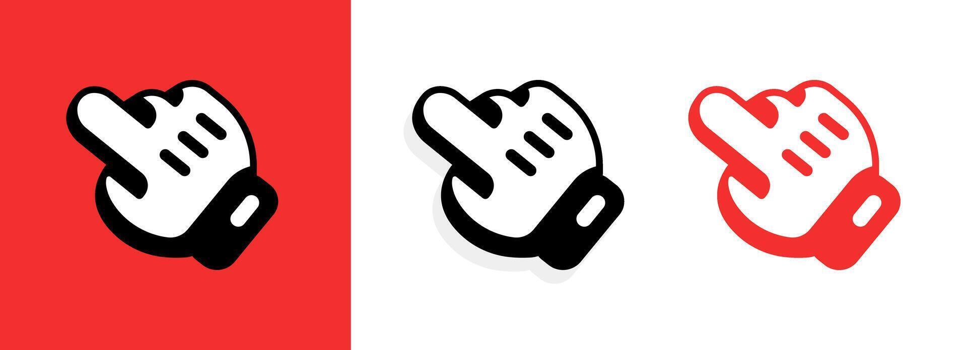 Cartoon Hand Gestures Mouse Click Pointer Icon vector