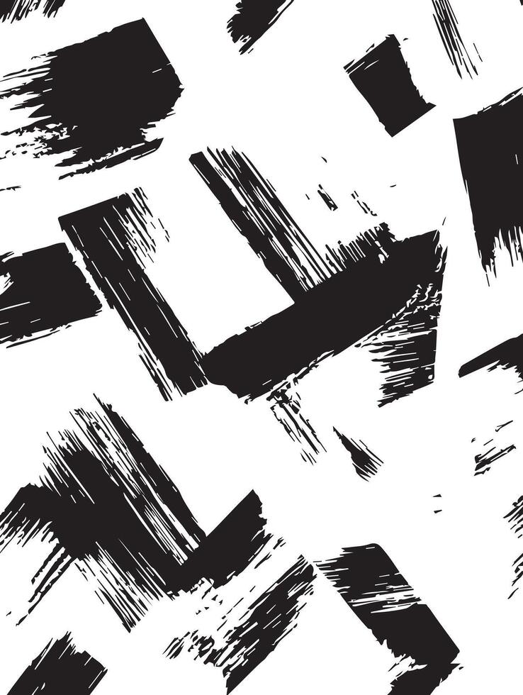 Abstract Black and White Brush Stroke Texture Seamless Pattern for Design Projects vector