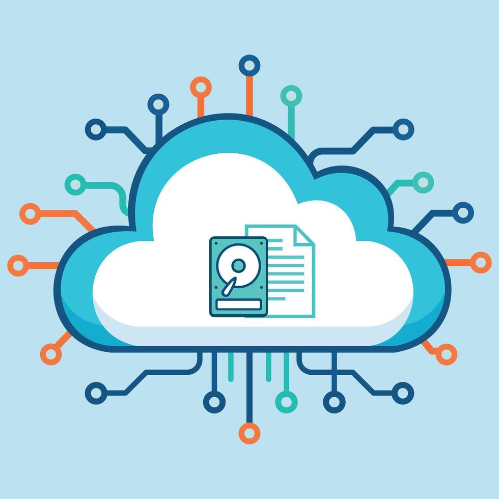 nube informática datos almacenamiento y red conexión vector
