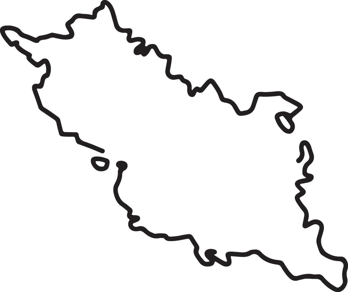 Outline map of a distinct island shape with jagged coastlines vector
