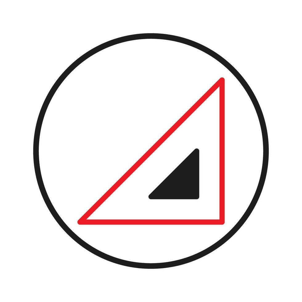 Abstract geometric composition featuring a red outlined triangle and black filled triangle within vector