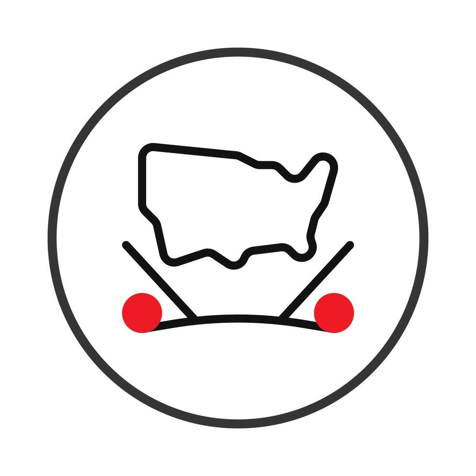 Abstract representation of united states geography integrated within a technological context vector