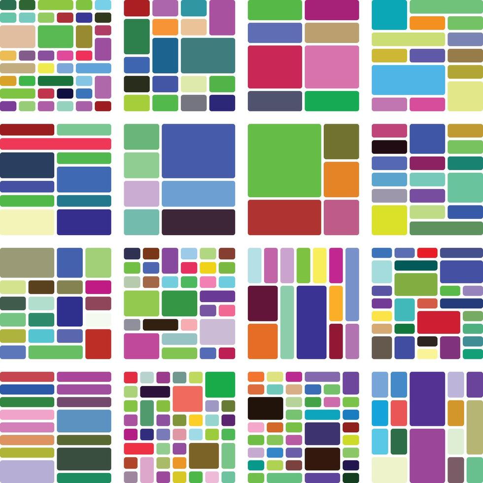 Vibrant abstract geometric pattern with diverse colored rectangular shapes vector