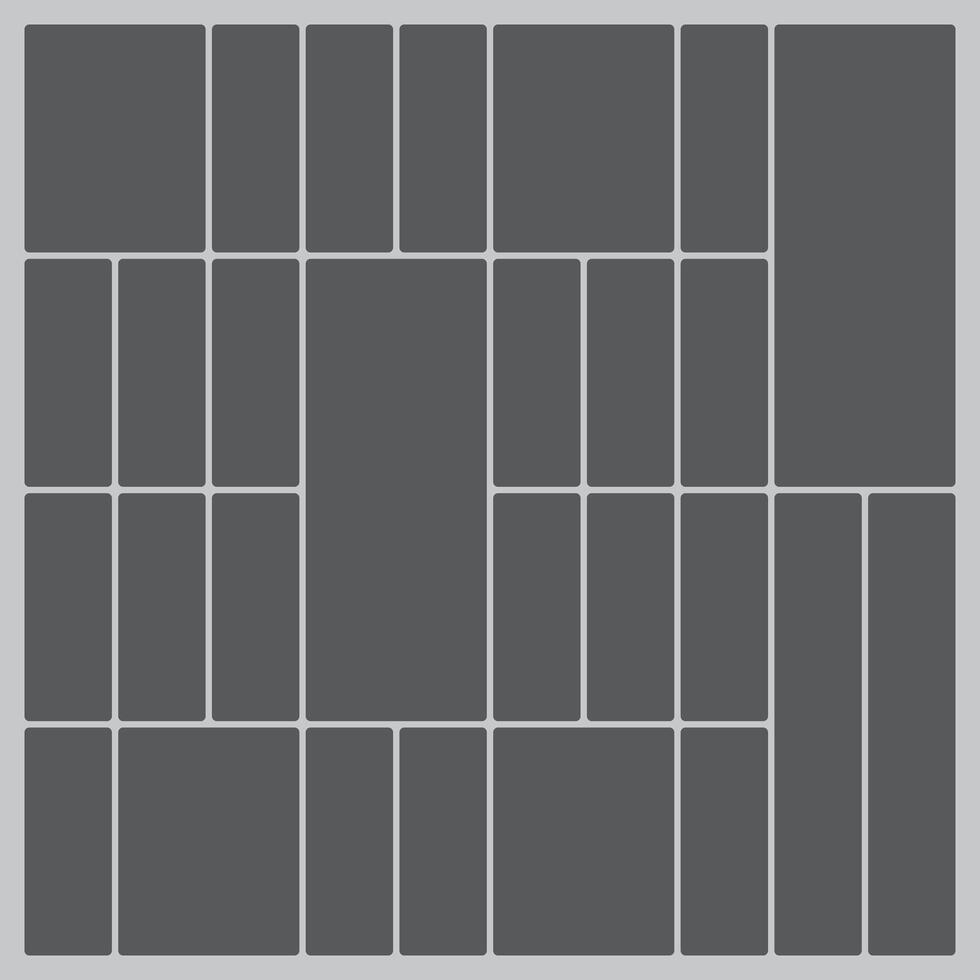 Abstract geometric pattern of dark grey rectangles with rounded corners background vector