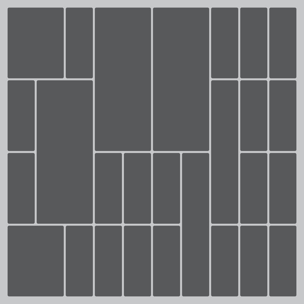 Modern minimalist grid layout with dark gray rounded rectangles pattern vector