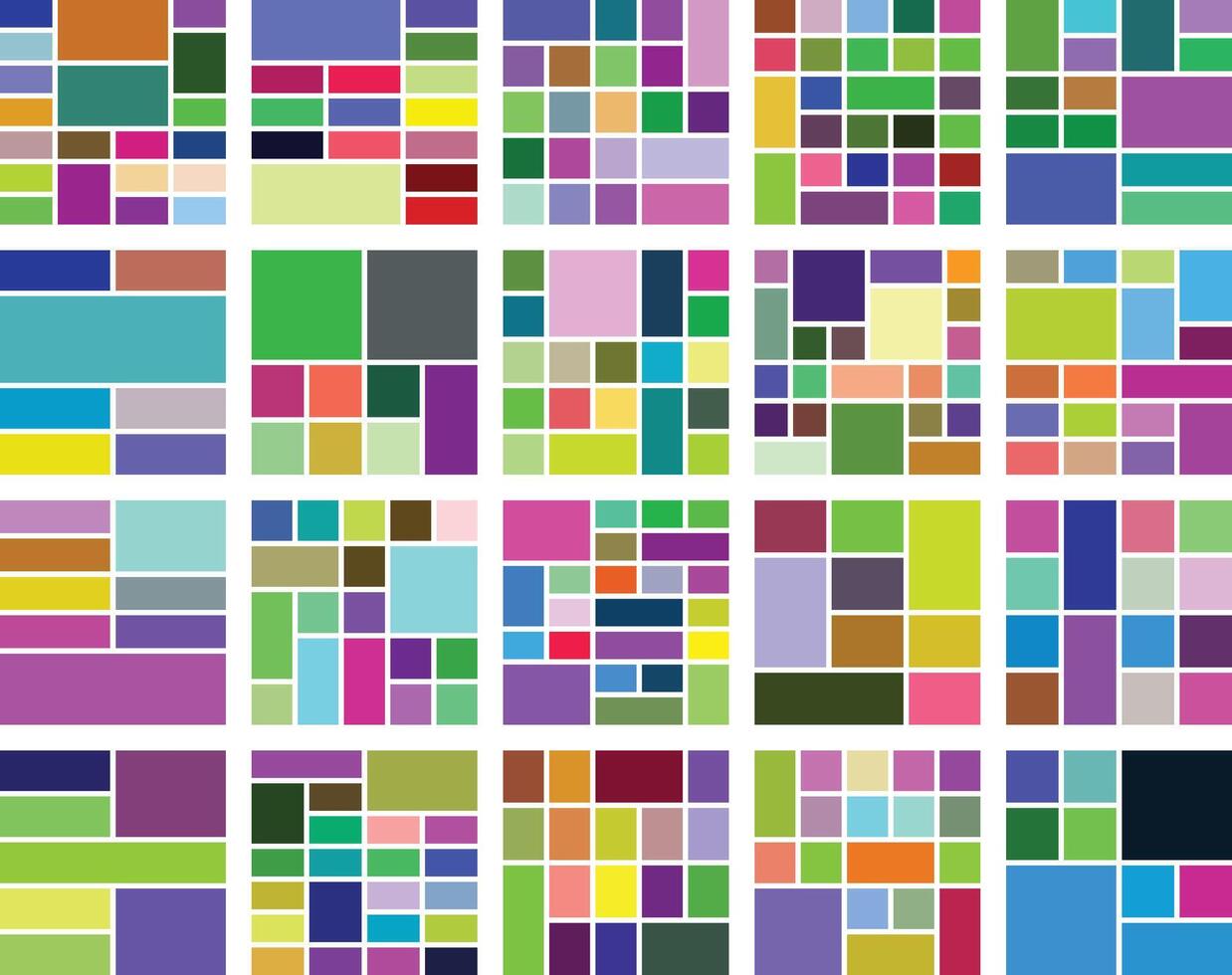 Colorful abstract geometric mosaic pattern grid of various shapes and colors vector