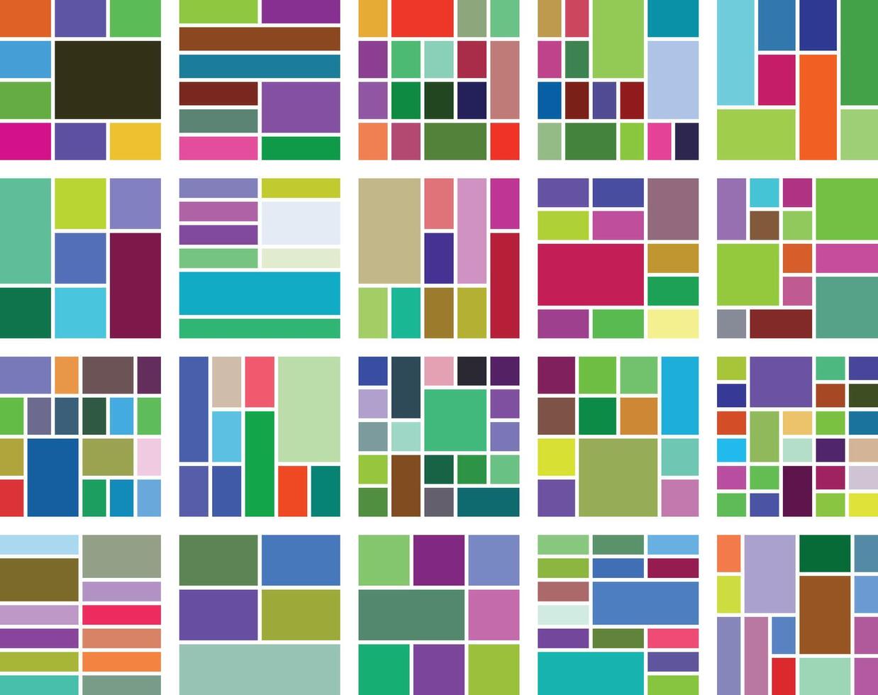 Colorful geometric grid pattern with vibrant rectangles and squares abstract design vector