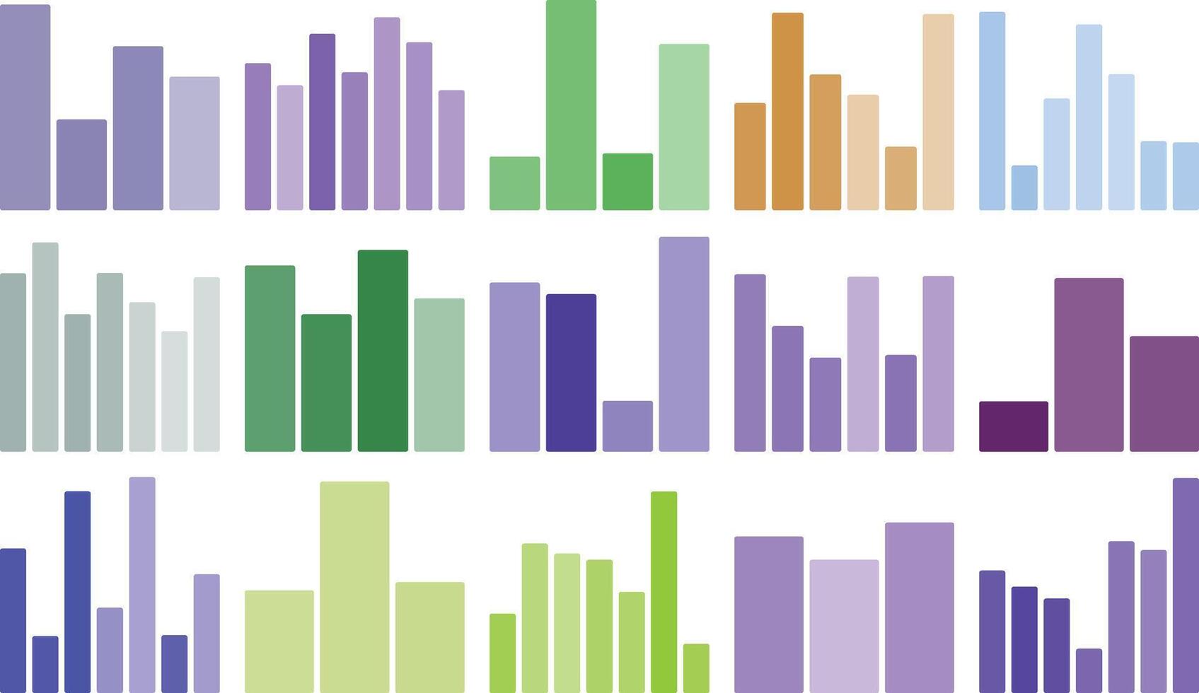 Abstract colorful bar charts visualization for data analysis and business growth vector