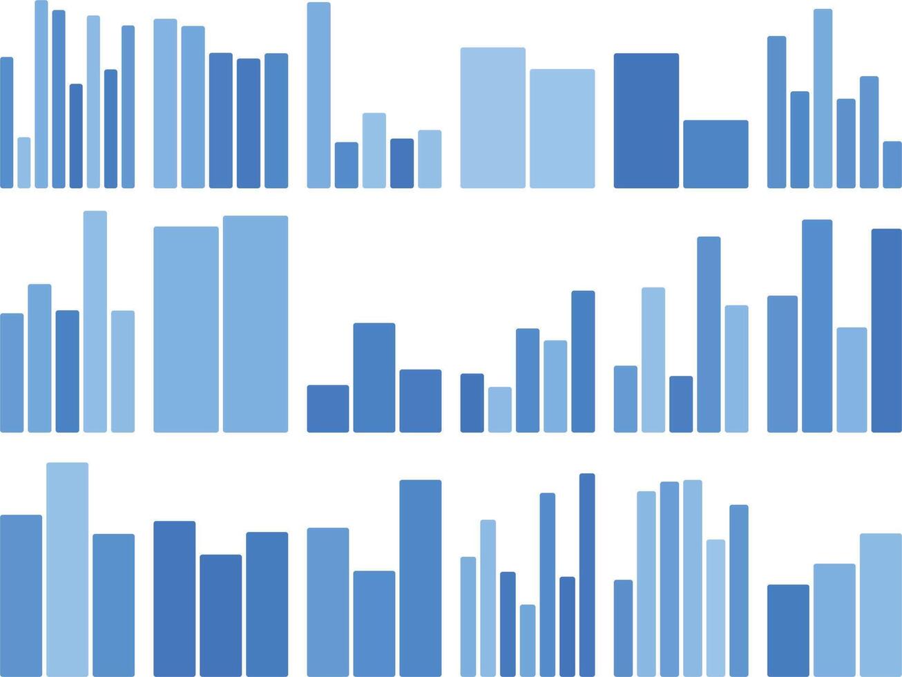 Abstract blue bar chart graphic illustrating data visualization and analysis vector