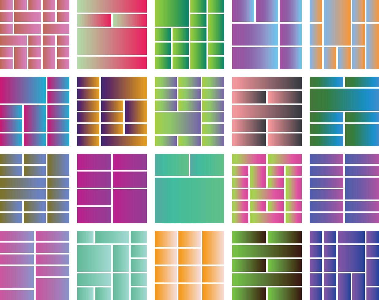 Dynamic gradient rectangles form abstract pattern modern vibrant background vector
