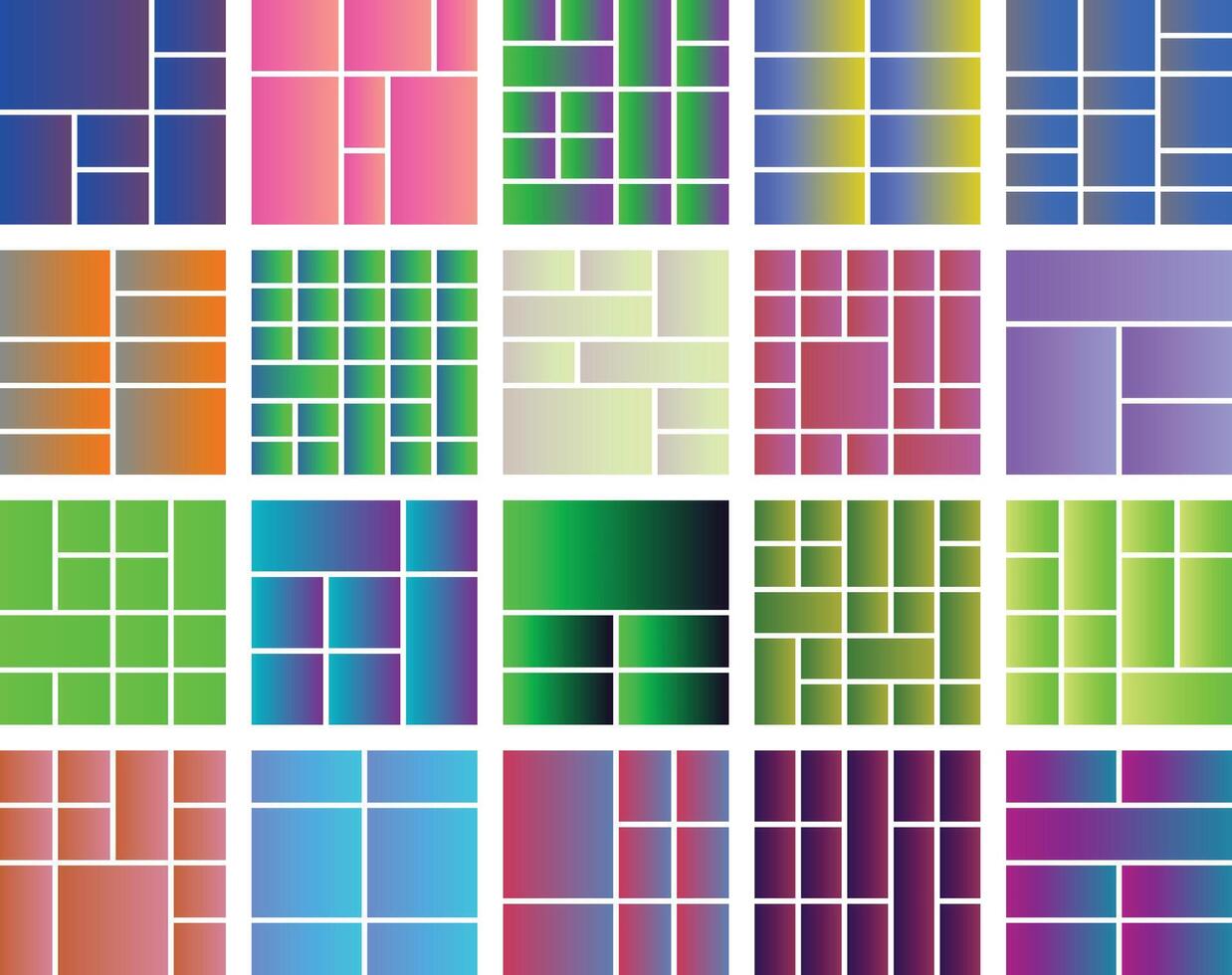 Vibrant gradient abstract mosaic pattern with geometric rectangular shapes vector