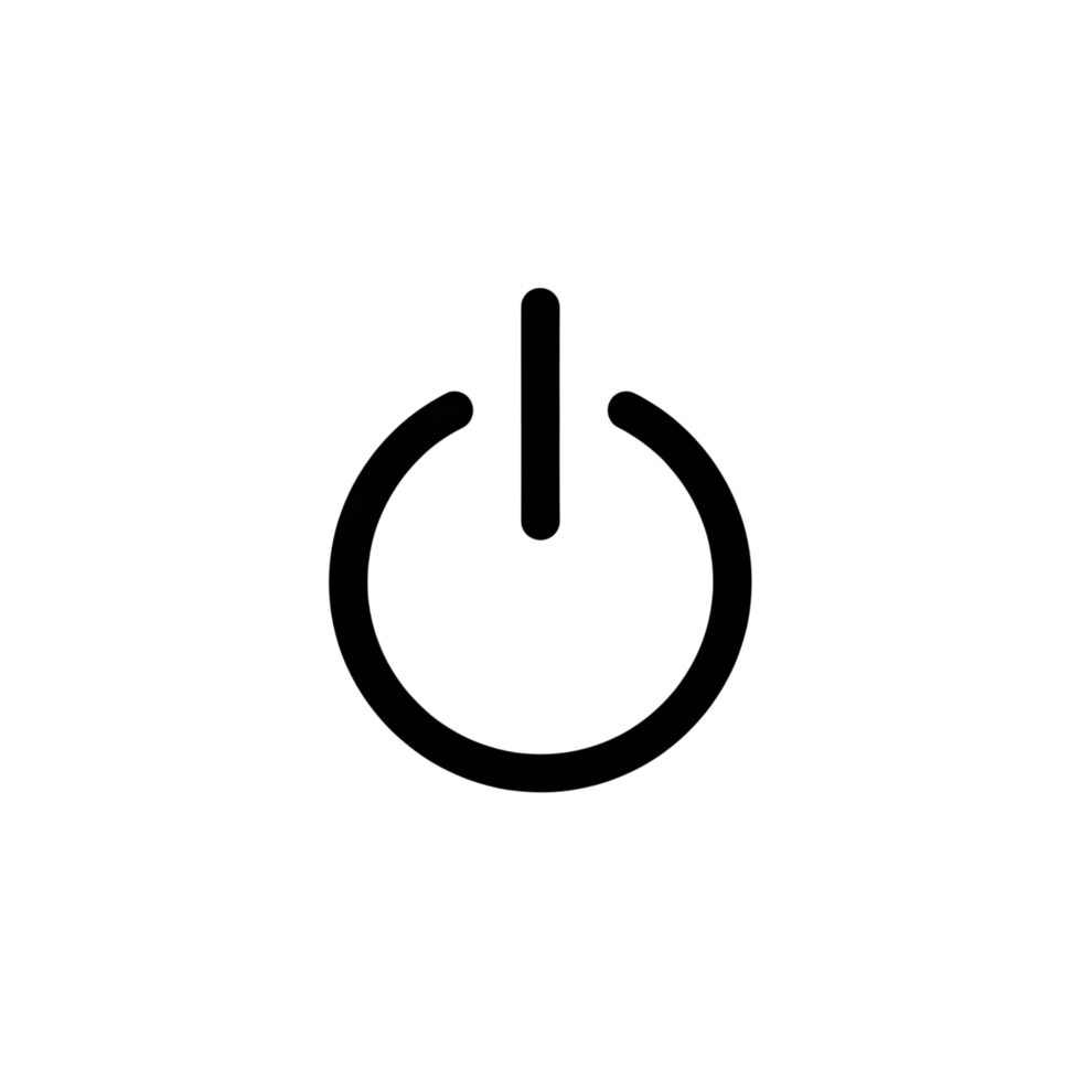 Modern power button icon symbolizing start, stop, and technology innovation for digital interfaces and user experience png