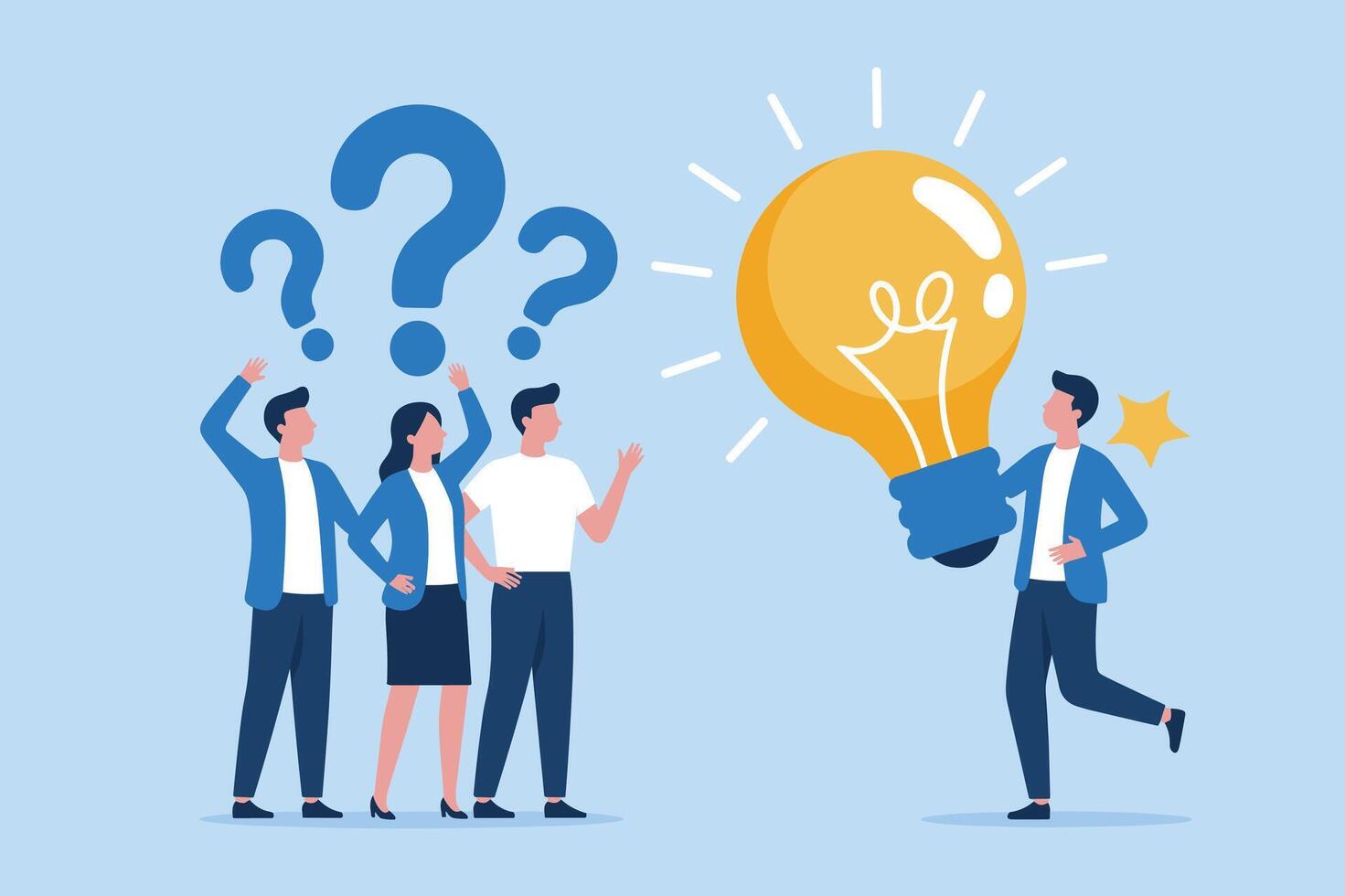 Business Team Brainstorming and Idea Generation Concept. Creative Problem Solving and Innovation Illustration. vector