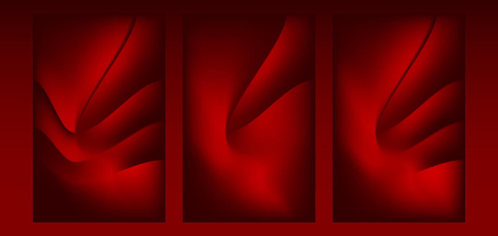 elegant red abstract background with smooth flowing curves and soft gradient texture, modern red wallpaper for design and presentation vector