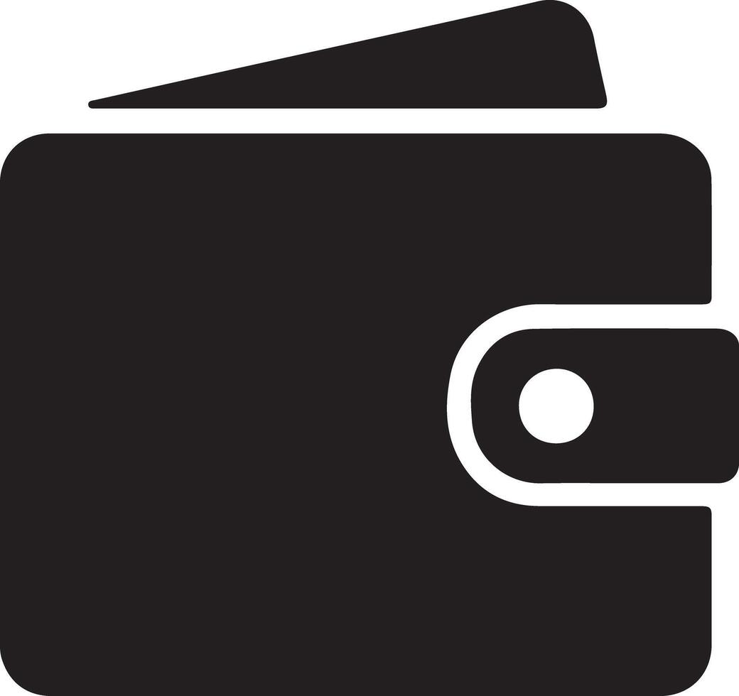 Simple black icon of a closed wallet with a snap closure vector