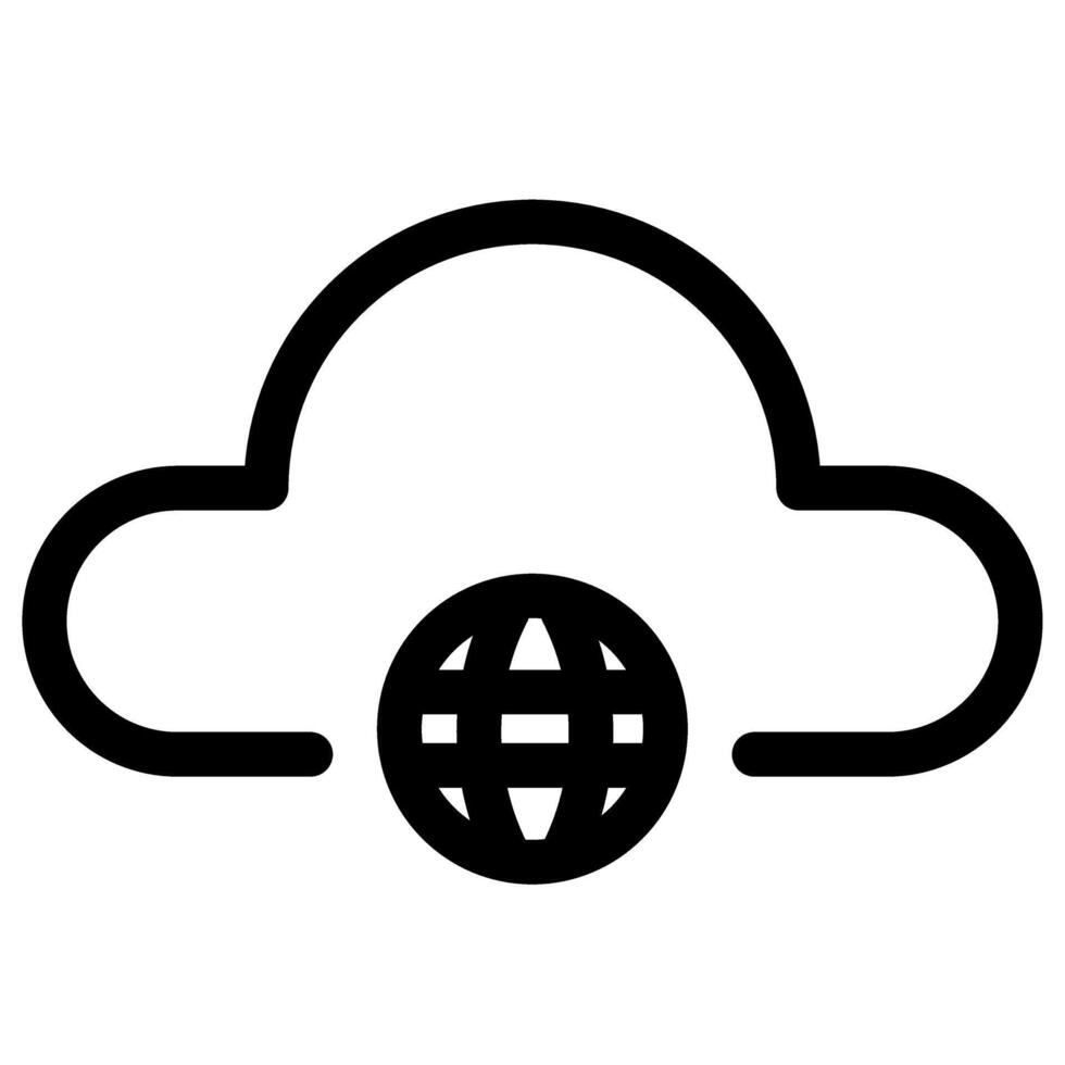global nube computación- red icono- datos almacenamiento- ai vector