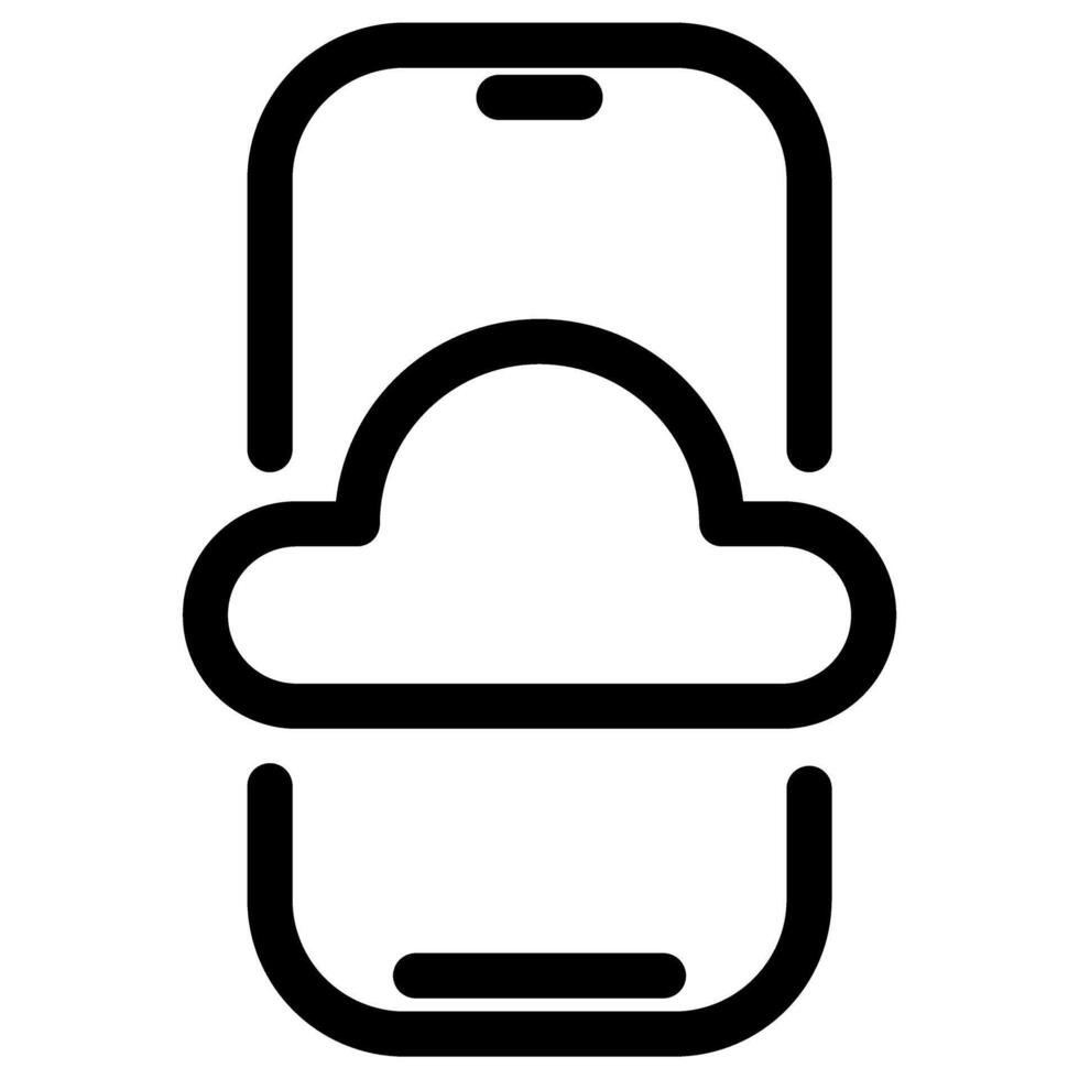 Cloud Storage- Mobile Phone- Data Backup- Cloud Computing Icon vector