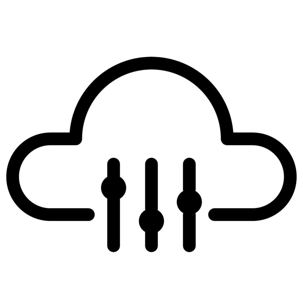 Cloud Computing Settings- Control Panel Icon vector