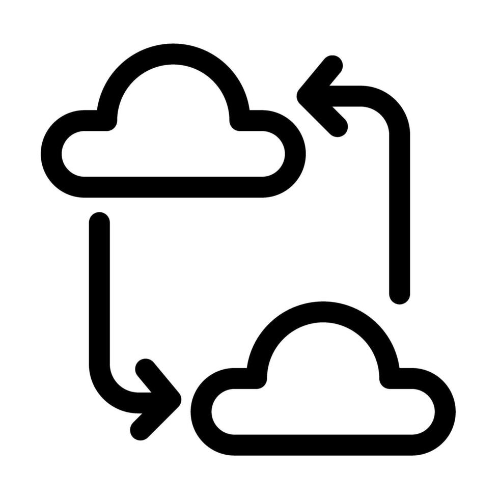 Cloud Data Synchronization- Seamless Cloud Transfer Icon vector