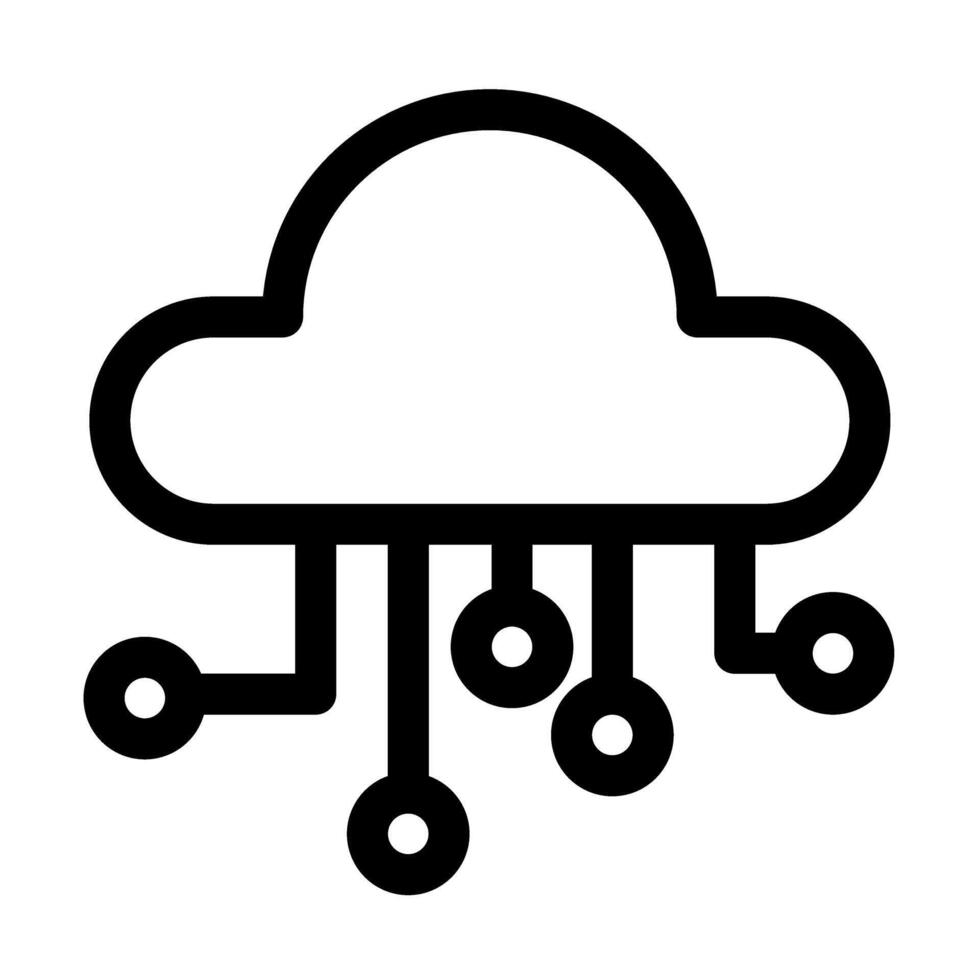nube computación- descentralizado red- ai y datos almacenamiento icono vector