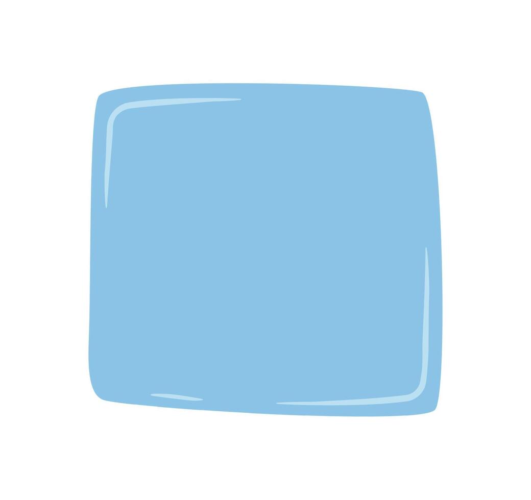 Hand drawn blue fluid rectangle shape with organic form. Abstract liquid blob icon and simple symbol as background, perfect for modern text or minimal design concepts. vector