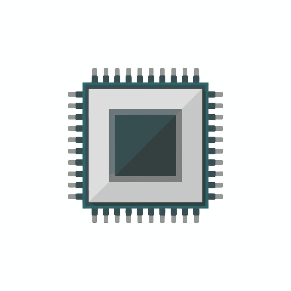 Clean Flat Design Depicting a Computer Processor vector