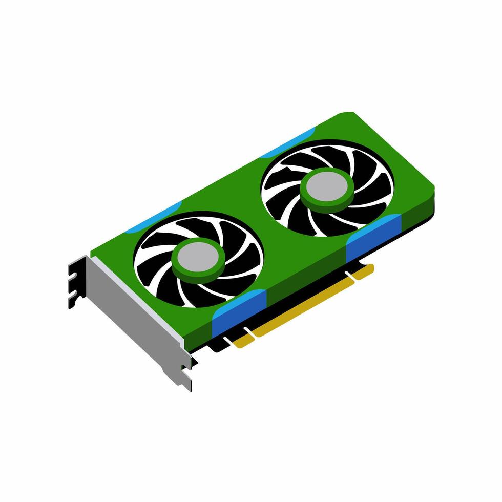 Flat Illustration of a Modern Graphics Processor vector
