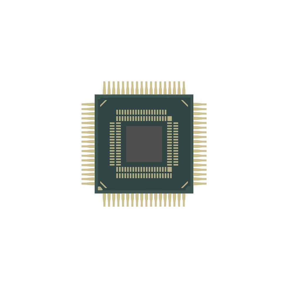 Flat Illustration of a Digital Microprocessor vector