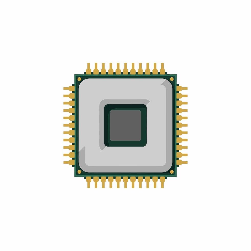 Simple Flat Illustration of a CPU Component vector