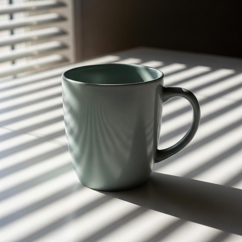 Product Preview with Cup Shadow Realistic Render and Branding Display for Announcements, Signs, and Invitations photo