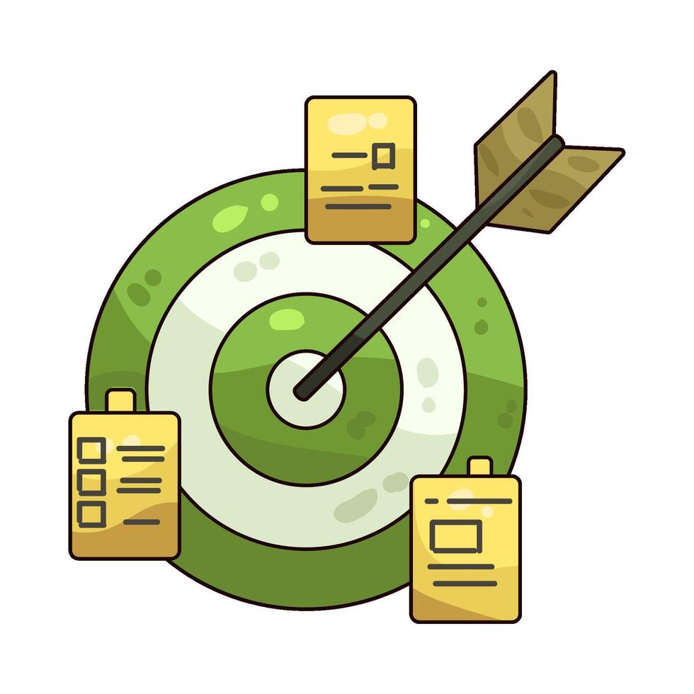 Target with Arrow and Task List Illustration vector