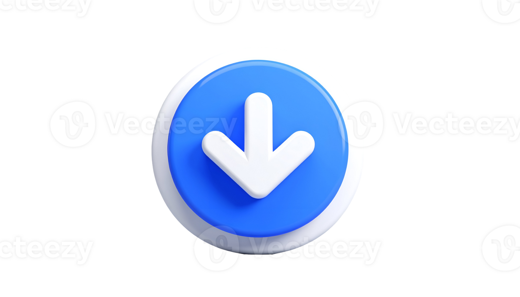 une vibrant bleu cercle Caractéristiques une important blanc pointant vers le bas flèche, symbolisant télécharger, progrès, ou une transition à une inférieur section de une page Web ou application interface. png