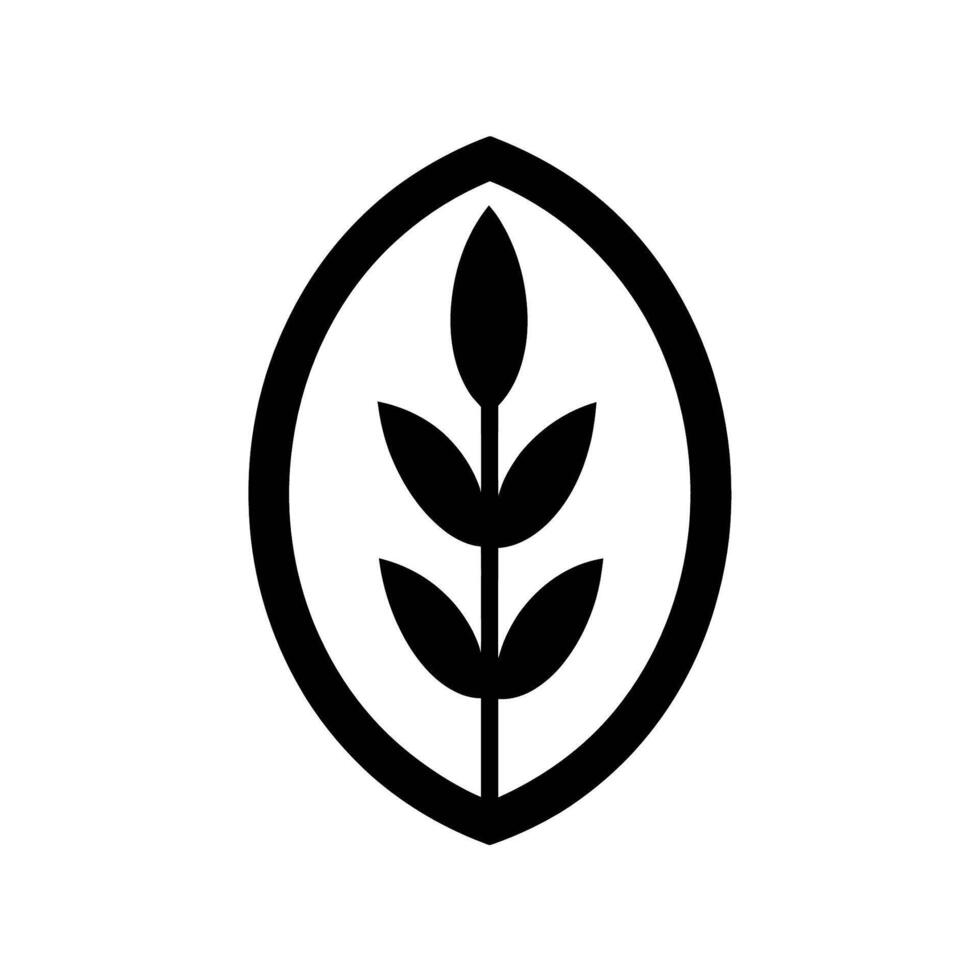 Abstract leaf symbol isolated on white background for design elements vector