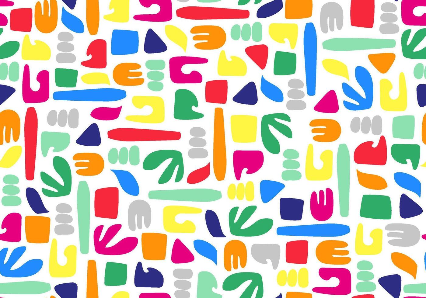 Seamless abstract pattern with different colored elements to create fabrics. vector