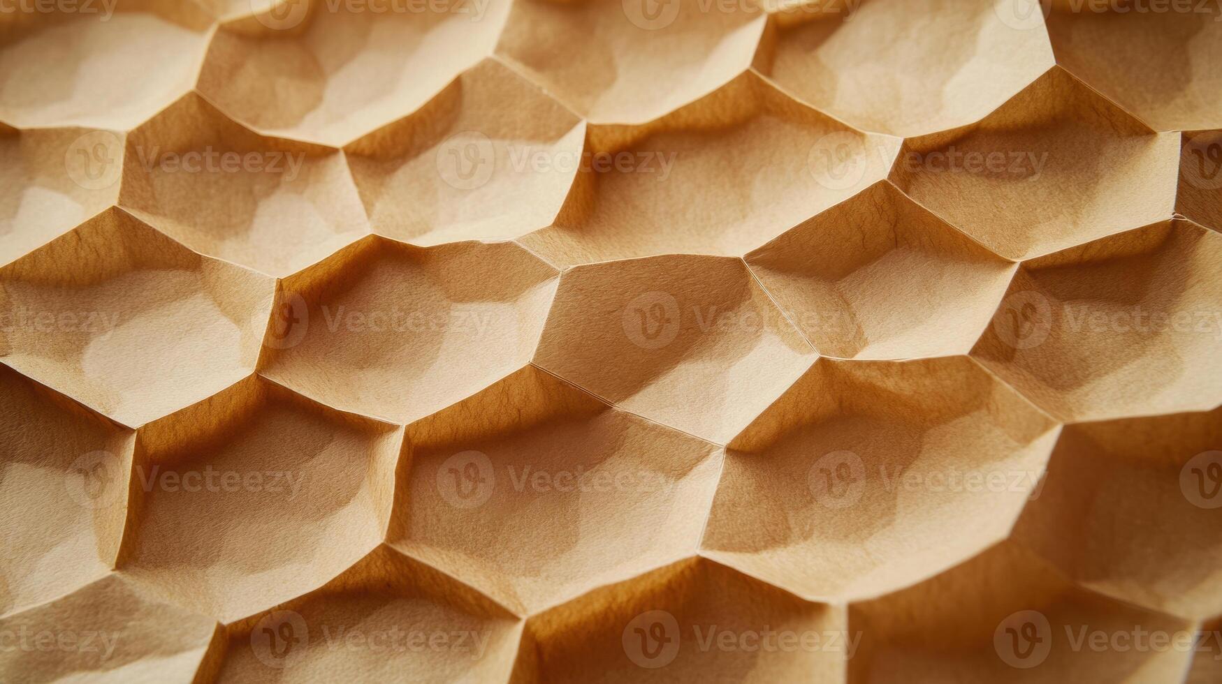Close up of Origami Craft Showing Repeating Pattern of Paper Cells photo