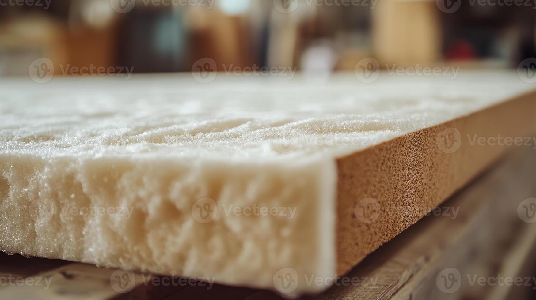 Close Up of Insulation Material With Textured Surface and Edge photo