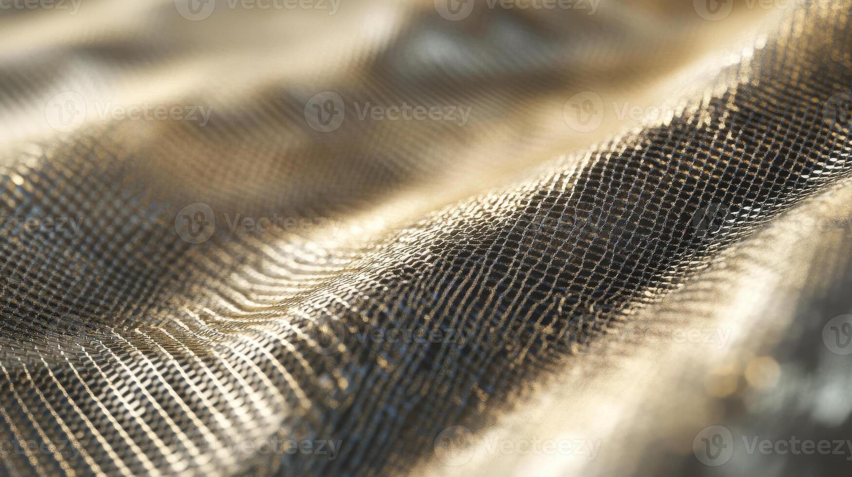 Golden Material With Mesh Pattern and Gentle Folds Creating Shadows photo