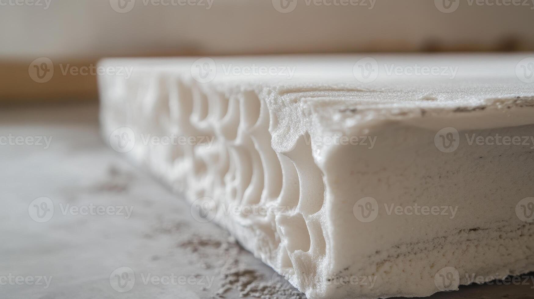 Close up View of a White Foam With Abstract Inner Structure photo