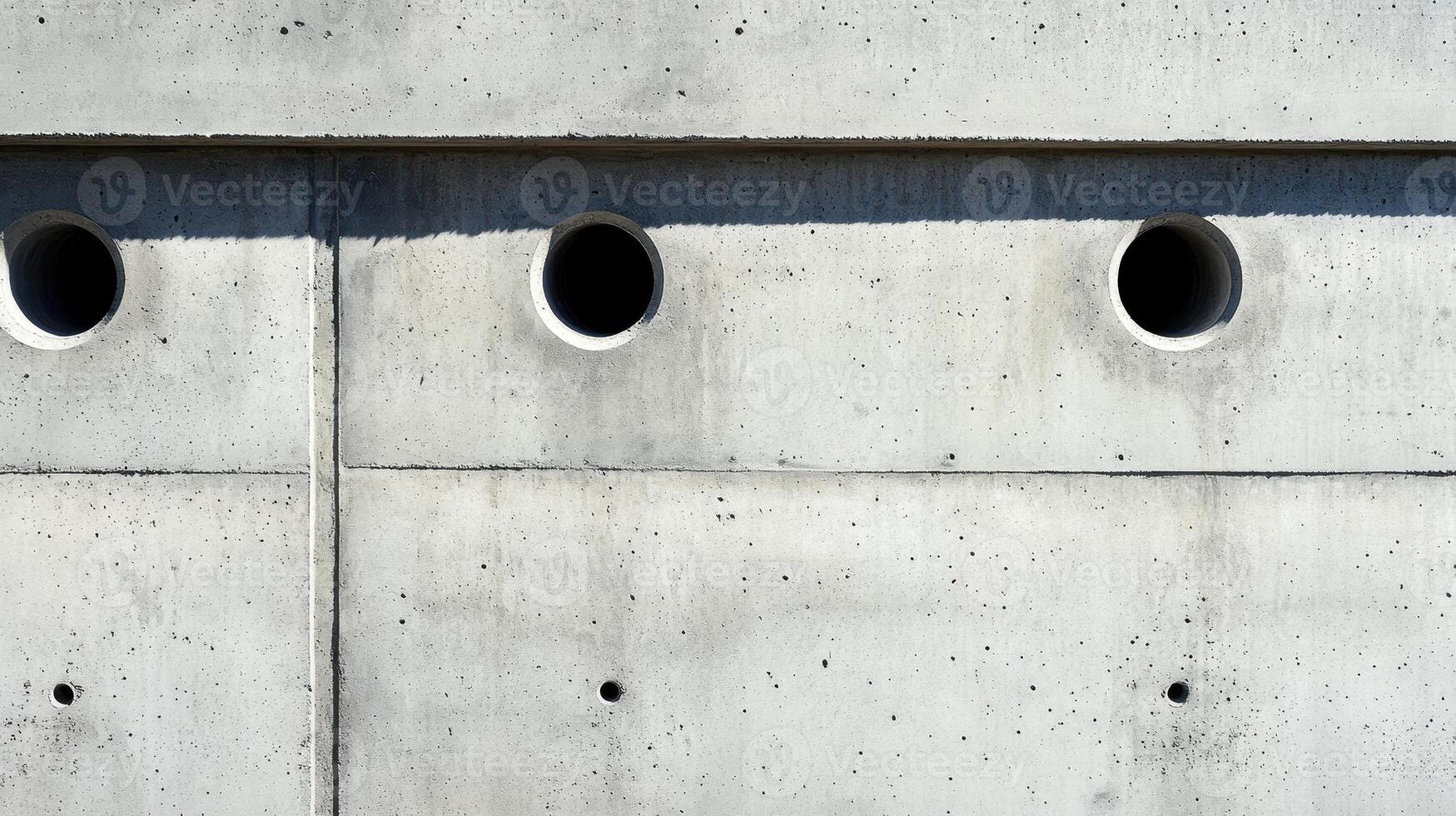 Concrete Wall With Circular Openings and Textured Surface in Daylight photo