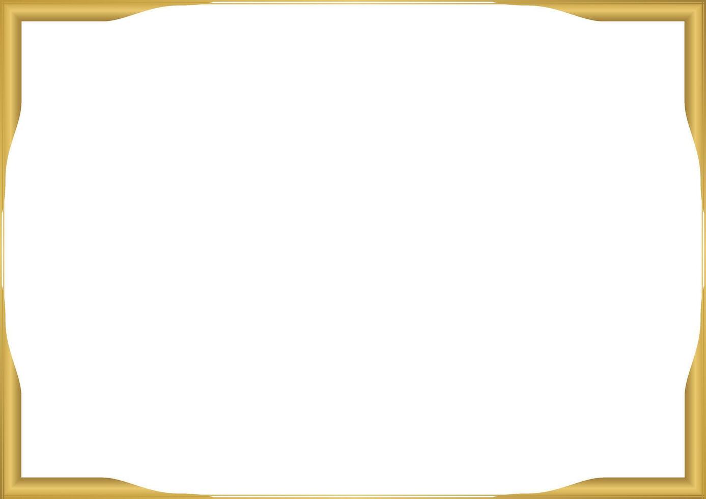 Simple Modern Gold Frame with Inner Curve Corners and Thin Line vector