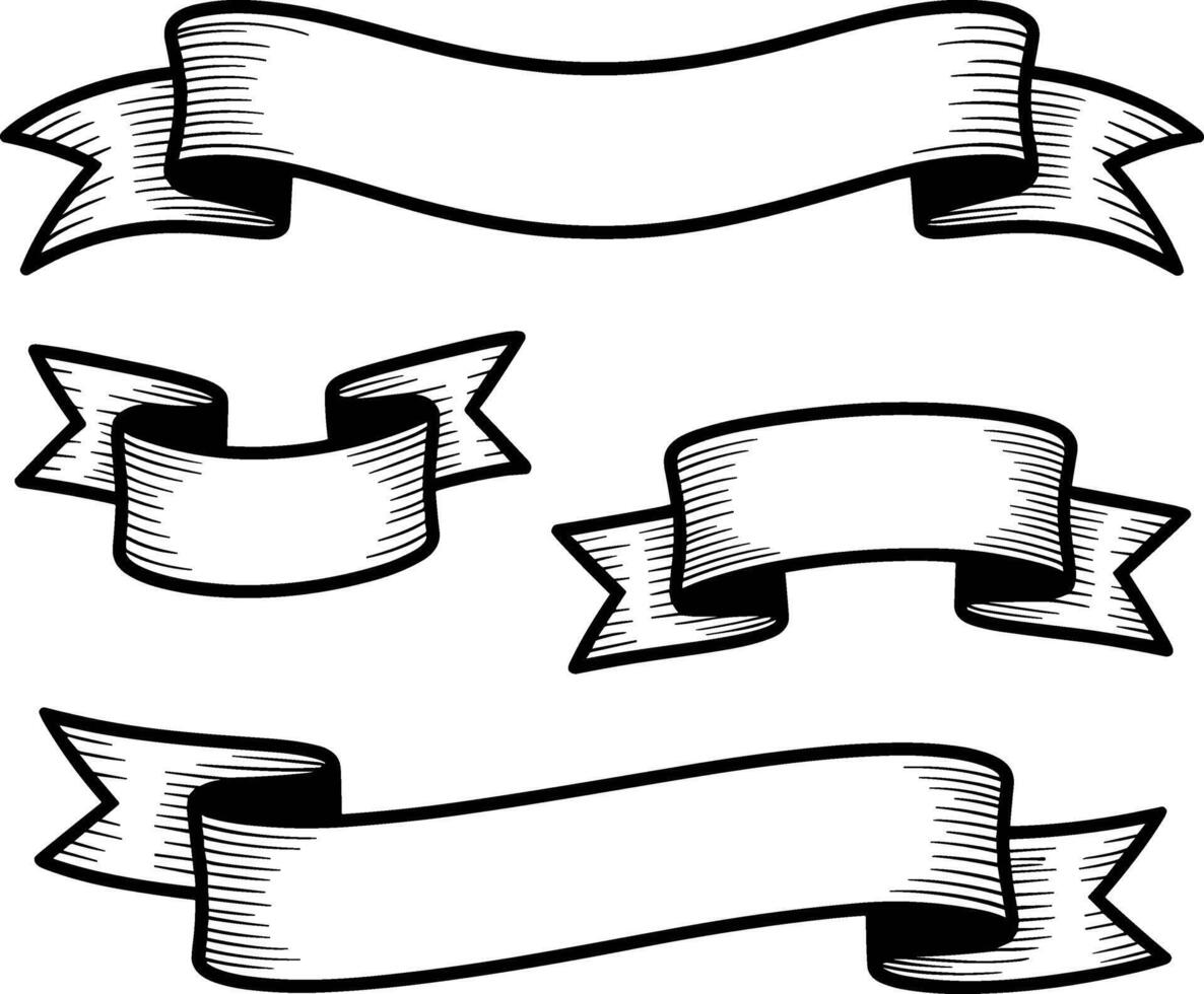 Elegant vintage ribbons displayed on a white background perfect for adding a classic and sophisticated touch to any design project vector