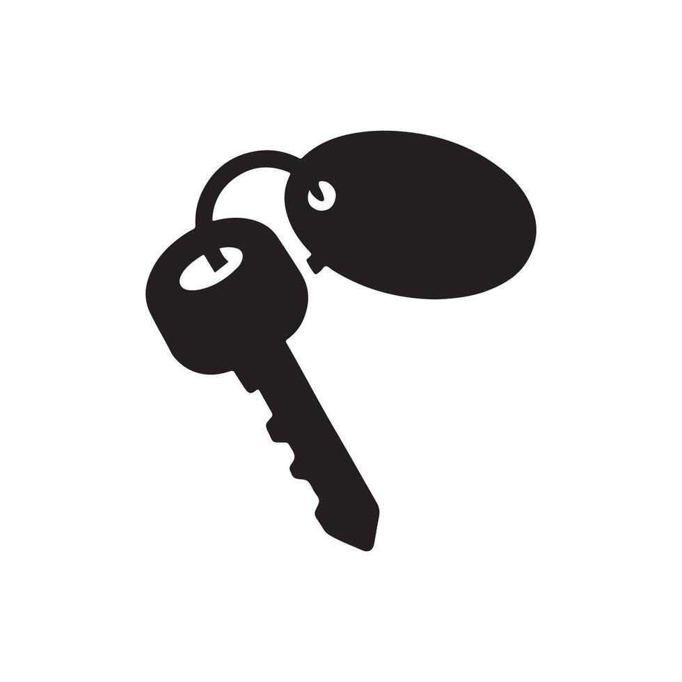 A flat design icon of a key with an empty tag, symbolizing concepts like privacy, opportunity, security, and new beginnings vector