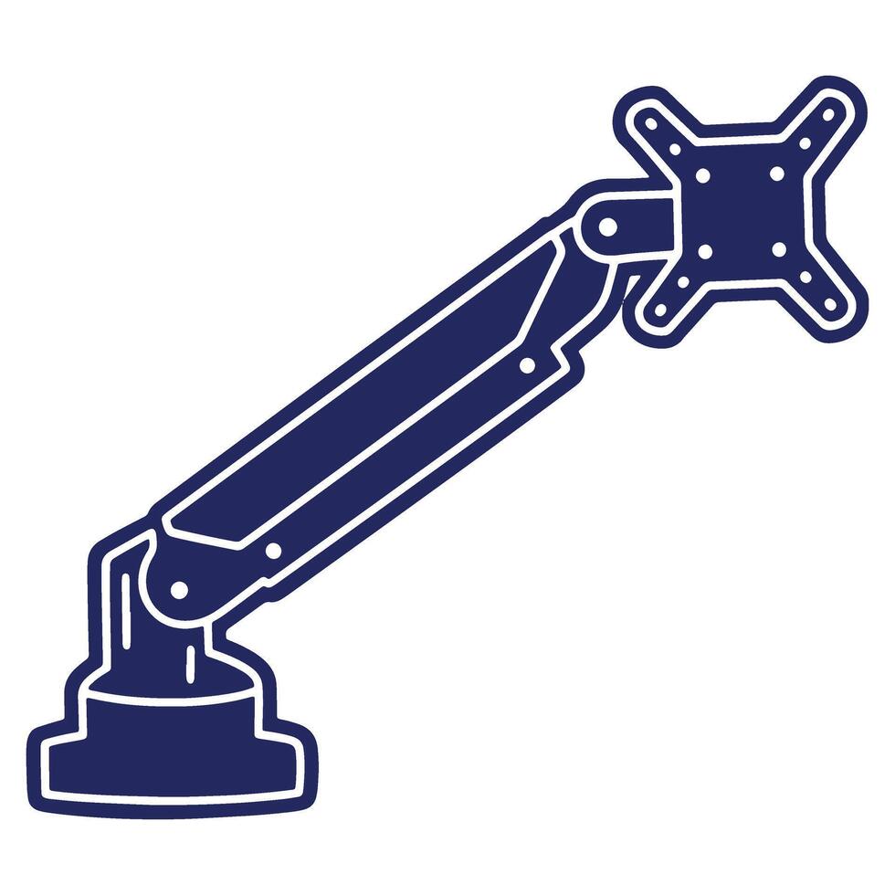 Articulating Monitor Arm for Ergonomic Workspace and Flexible Display Solutions with Adjustable Height and Rotation for Enhanced Productivity vector