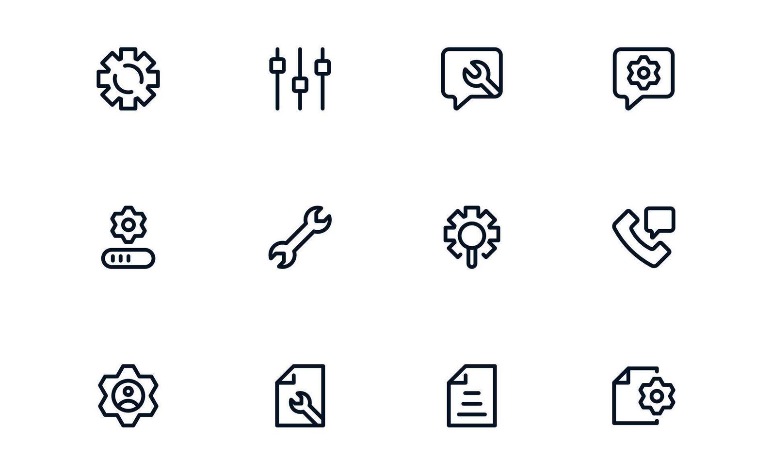 Creative Settings and Maintenance Icon Bundle creating Configuration Apps, Control Panels, and Maintenance Systems vector