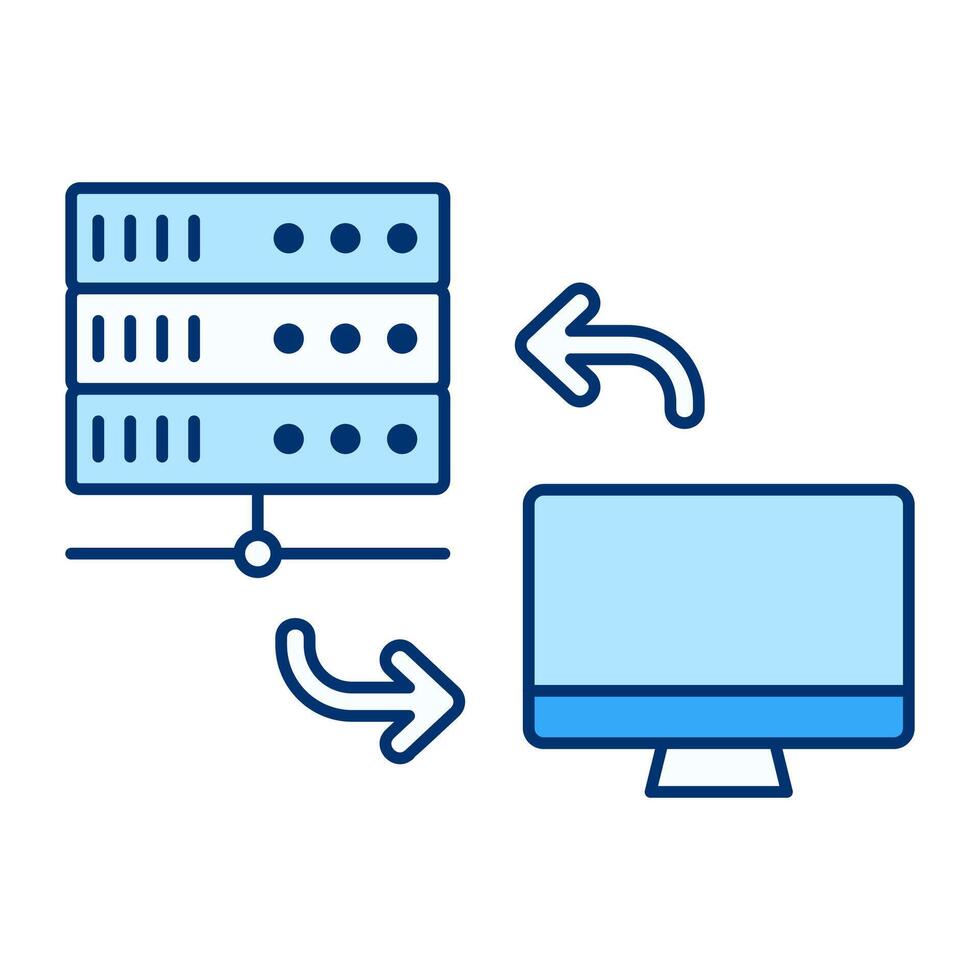 Data Transfer Flat Colored Icon for File Sharing and Digital Communication vector