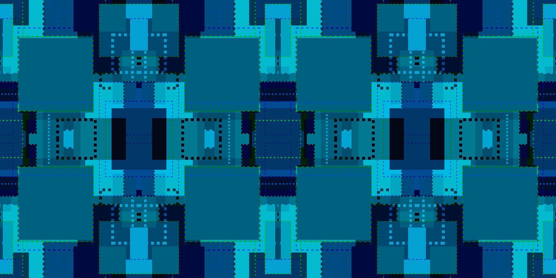 Abstract Blue and Teal Geometric Block Pattern. seamless blue. abstract Art Symmetrical Square Background. Abstract Tech Background with Tonal Squares. Abstract Geometric pattern vector