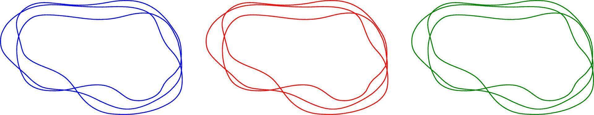 Abstract organic shape, Blob shape circular line illustration, Doodle circle Outline Decorative Element vector