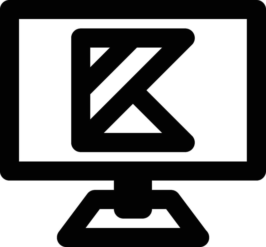 Kotlin, programación, androide contorno icono vector
