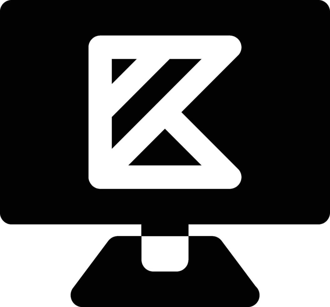 Kotlin, programación, androide glifo sólido icono vector